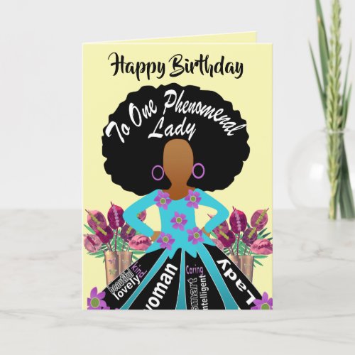 African American Beautiful Cousin Birthday Card