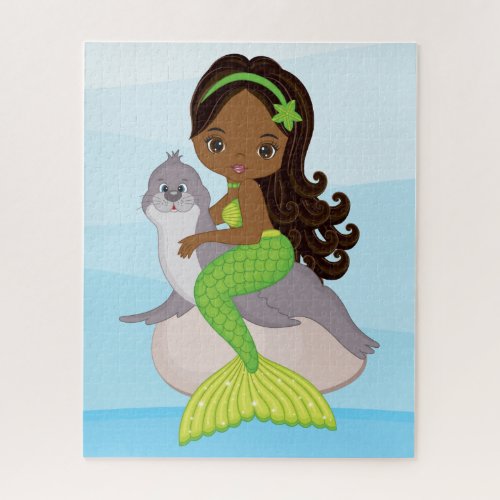  African American Beautiful Mermaid Jigsaw Puzzle