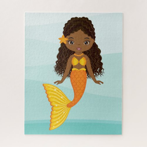  African American Beautiful Mermaid Jigsaw Puzzle