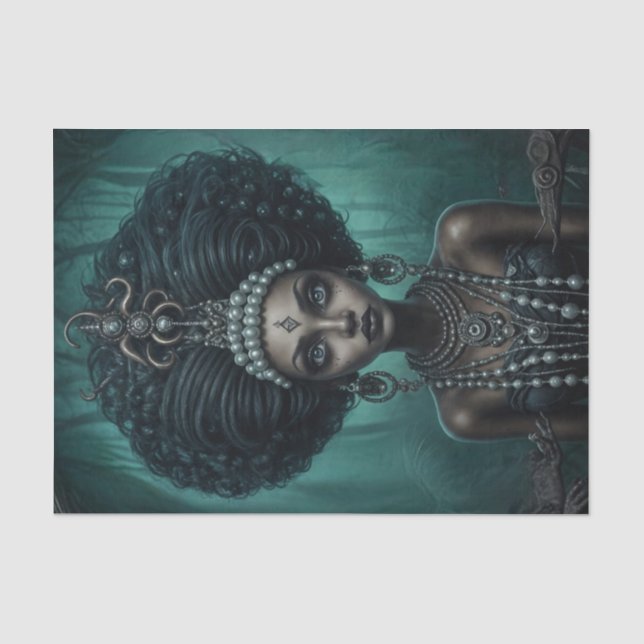 African American Beautiful Voodoo Queen Tissue Paper (Front)