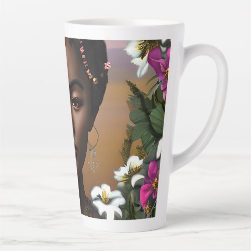 African_American Beauty AI Art Latte Mug