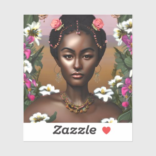 African_American Beauty AI Art Sticker