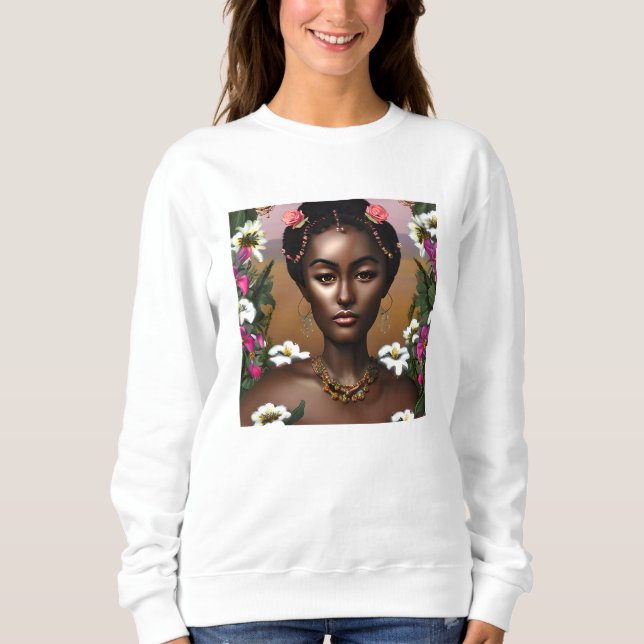 African-American Beauty AI Art Sweatshirt (Front)