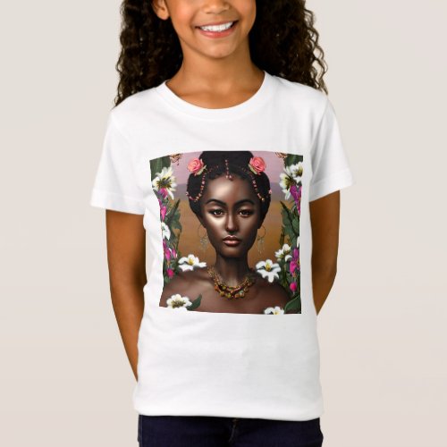 African_American Beauty AI Art T_Shirt