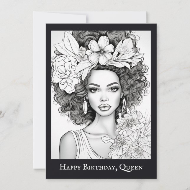 African American Beauty | Color Your Own Postcard (Front)
