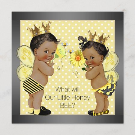African American Bee Gender Reveal Invitation