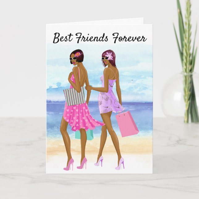 African American Best Friend's Birthday Card (Front)