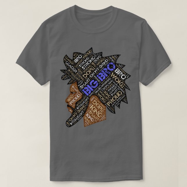 African American Big Brother Bro Older Sibling T-Shirt (Design Front)