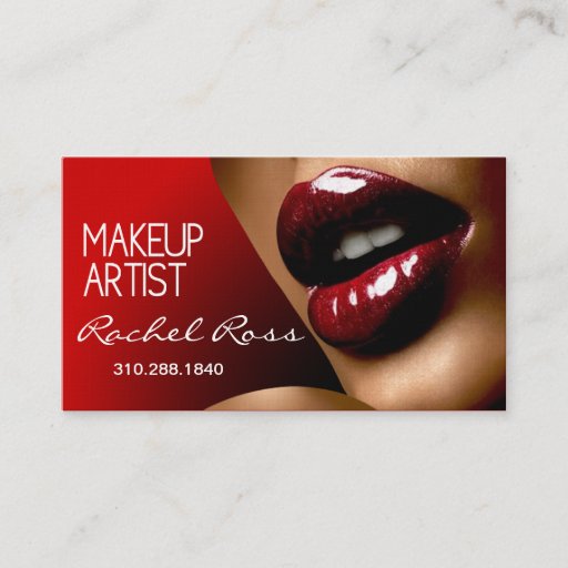 Customizable African American Big Glossy Lips | red Business Card Template