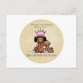 African American Big Sister - Twins Queen Postcard by DancetheNightAway at Zazzle