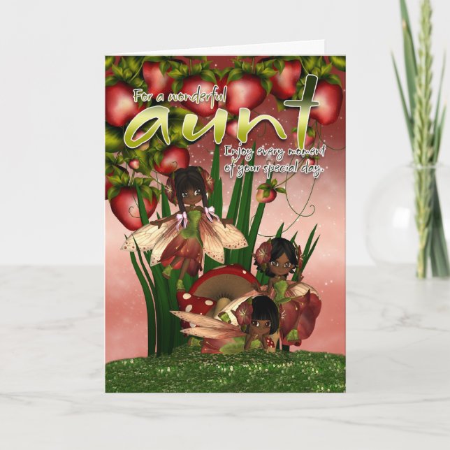 African American Birthday Card - Aunt - Moonies Cu (Front)