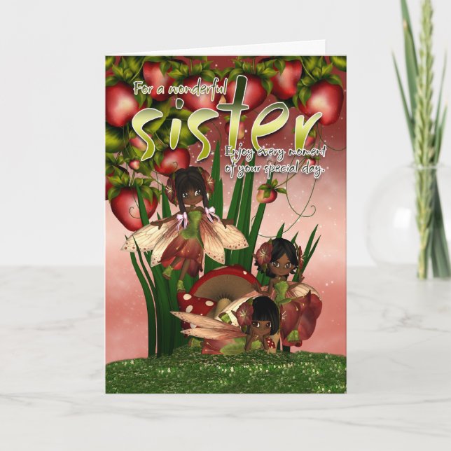 African American Birthday Card - Sister - Moonies (Front)