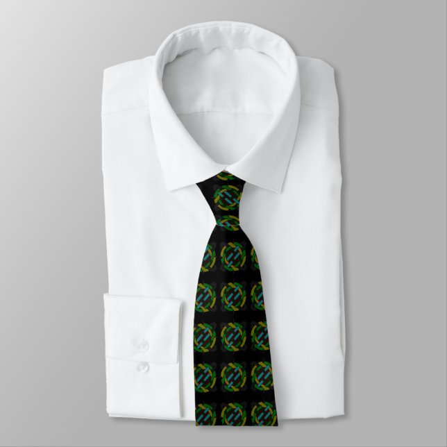 African American Black and Green Neck Tie (Tied)