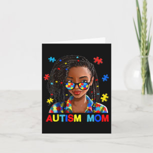 African American Black Autism Mom Afro Autism Awar Card