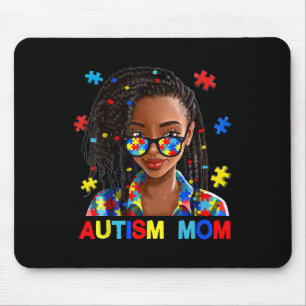 African American Black Autism Mom Afro Autism Awar Mouse Pad