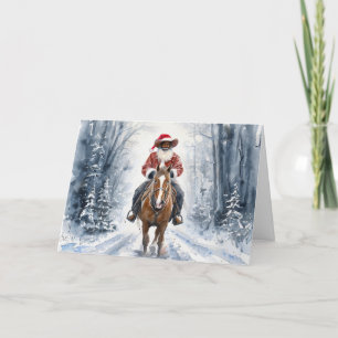 African American Black Cowboy Christmas Card