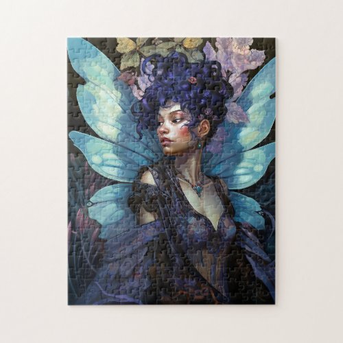 African American Black Fairy Fantasy Art Jigsaw Puzzle