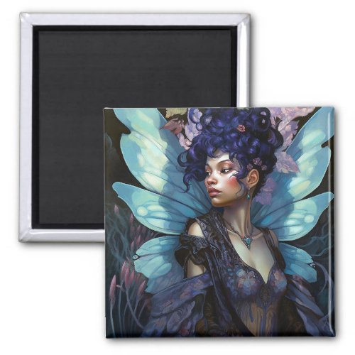 African American Black Fairy Fantasy Art Magnet