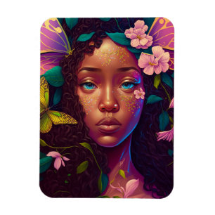African American Black Fairy Fantasy Art Magnet