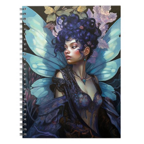 African American Black Fairy Fantasy Art Notebook