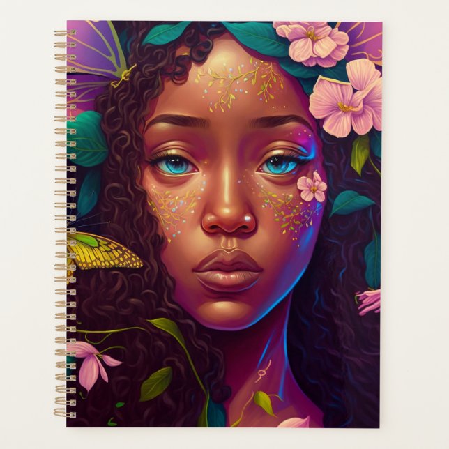 African American Black Fairy Fantasy Art Planner (Front)