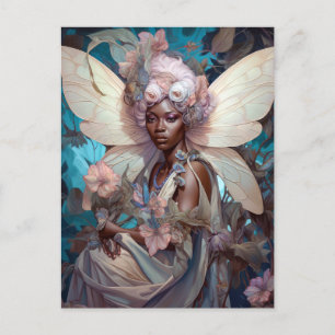 African American Black Fairy Fantasy Art Postcard