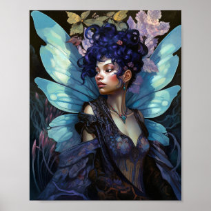 African American Black Fairy Fantasy Art Poster