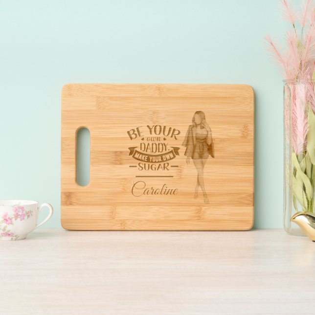 African American Black girl Charcuterie Engraved Cutting Board (Upright)