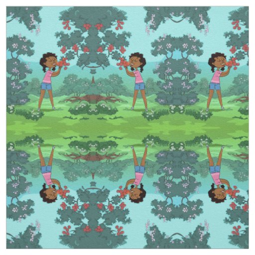 African American black girl Fabric Zazzle