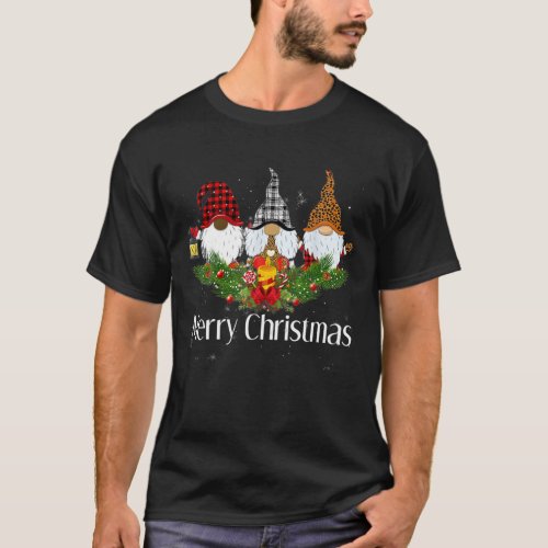 African American Black Gnome Christmas T_Shirt