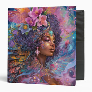 African American Black Goddess Queen Fantasy Art 3 3 Ring Binder