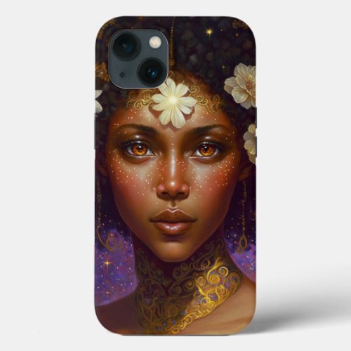 African American Black Goddess Queen Fantasy Art C iPhone 13 Case