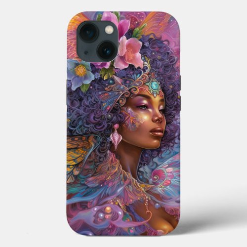 African American Black Goddess Queen Fantasy Art C iPhone 13 Case