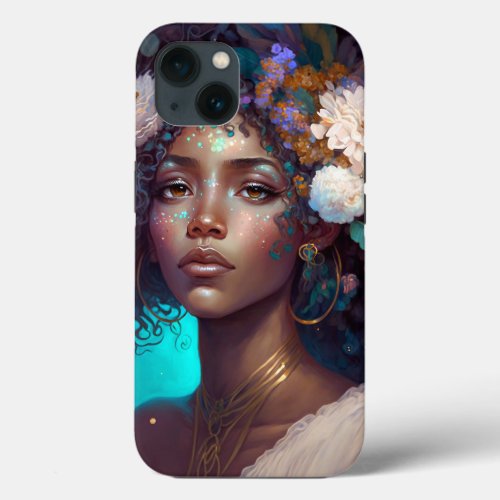 African American Black Goddess Queen Fantasy Art C iPhone 13 Case