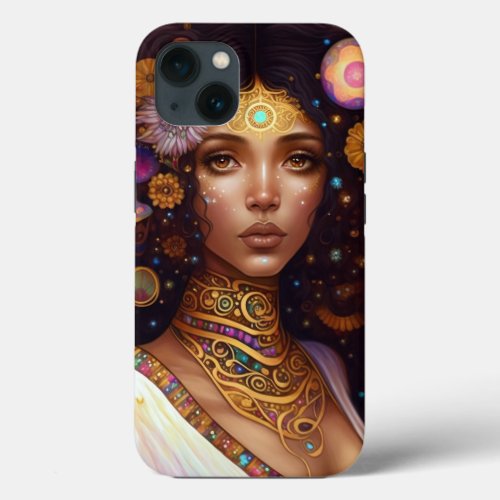 African American Black Goddess Queen Fantasy Art iPhone 13 Case