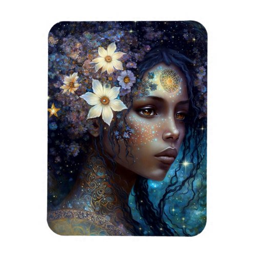 African American Black Goddess Queen Fantasy Art Magnet