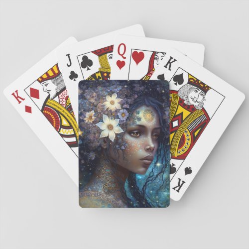 African American Black Goddess Queen Fantasy Art P Playing Cards