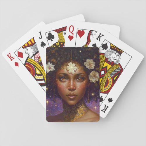 African American Black Goddess Queen Fantasy Art P Poker Cards