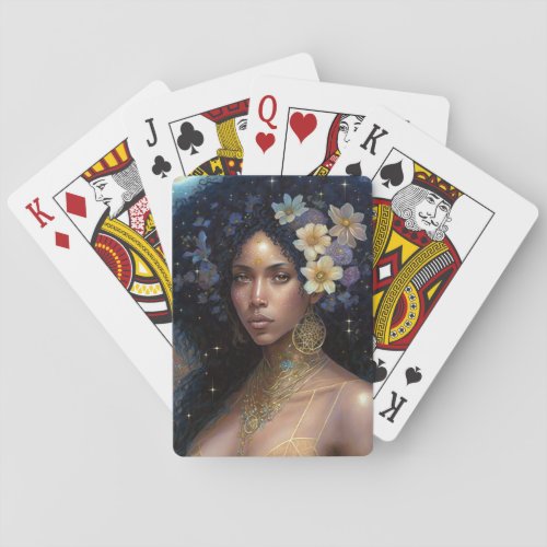 African American Black Goddess Queen Fantasy Art P Poker Cards