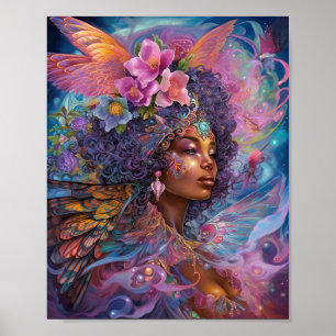 African American Black Goddess Queen Fantasy Art P Poster