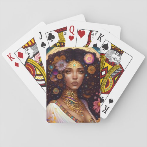 African American Black Goddess Queen Fantasy Art Poker Cards