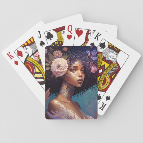 African American Black Goddess Queen Fantasy Art Poker Cards