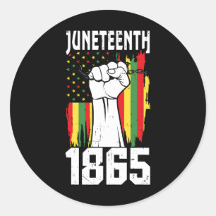 African American Black History 1865 Juneteenth 1 Classic Round Sticker
