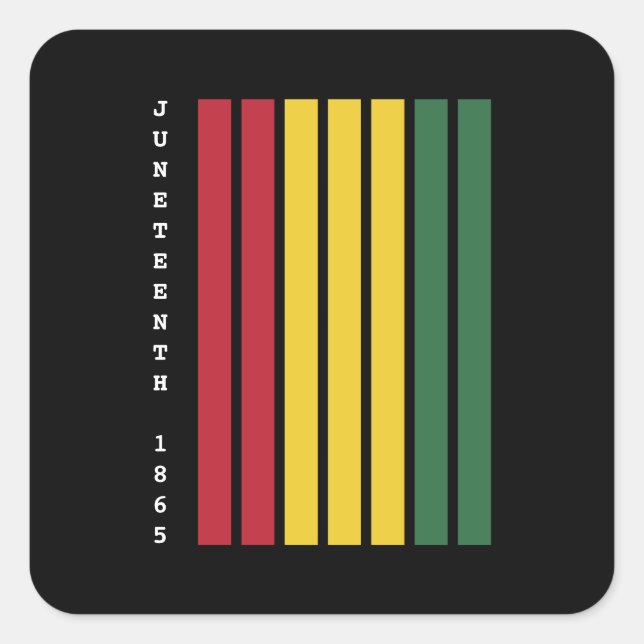 African American Black History Juneteenth 1865 Square Sticker (Front)