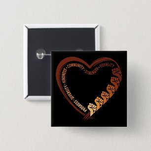 African American Black History Month Valentine Button
