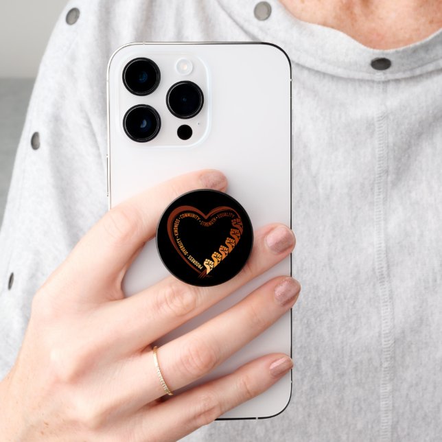 African American Black History Month Valentine PopSocket (Hand)