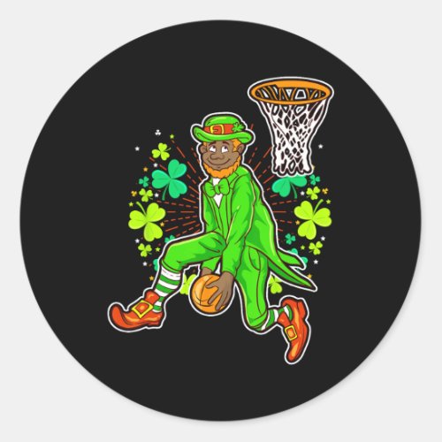 African American Black Leprechaun Basketball St Pa Classic Round Sticker