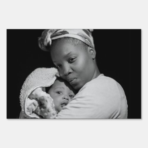 AFRICAN AMERICAN BLACK MOTHER BABY PROLIFE SIGN