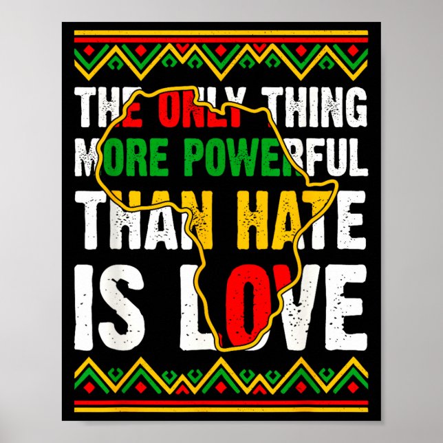 African american black pride afro love greater tha poster (Front)