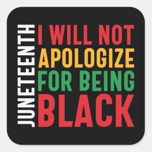 African American black pride Juneteenth Square Sticker